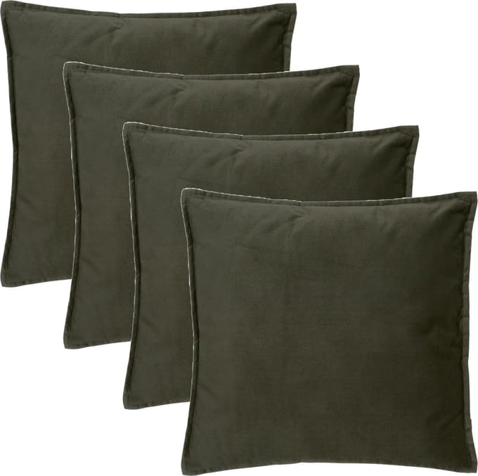 Atmosphera Bank/sierkussens Sophia - 4x stuks - 45 x 45 cm - polyester met rits