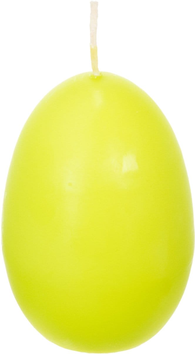 Paaskaarsen, eivormig, limoengroen, 9 cm, 20 cm hoog, 6 stuks