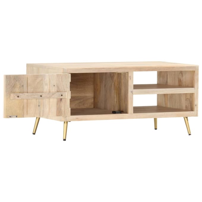 vidaXL - Salontafel - 90x45x40 - cm - massief - mangohout