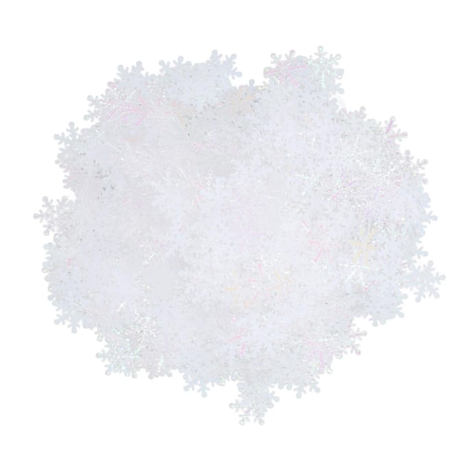 1000 Stuks Sneeuwvlok Confetti 0.9in Levendige Kleur Herbruikbaar Plastic Multifunctioneel Kerstconfetti wit