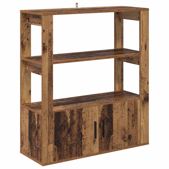 vidaXL - Dressoir - Oud - hout - 30 - x - 80 - x - 90 - cm - Bewerkt - hout