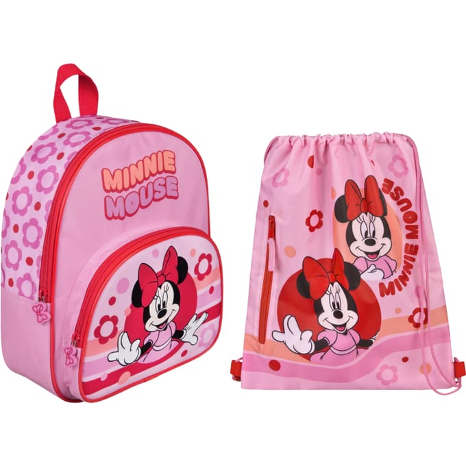 Minnie Mouse tassenset; rugzak en gymtas