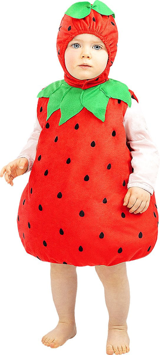 FUNIDELIA Aarbeien kostuum voor baby - Maat: 50 - 68 cm - Rood
