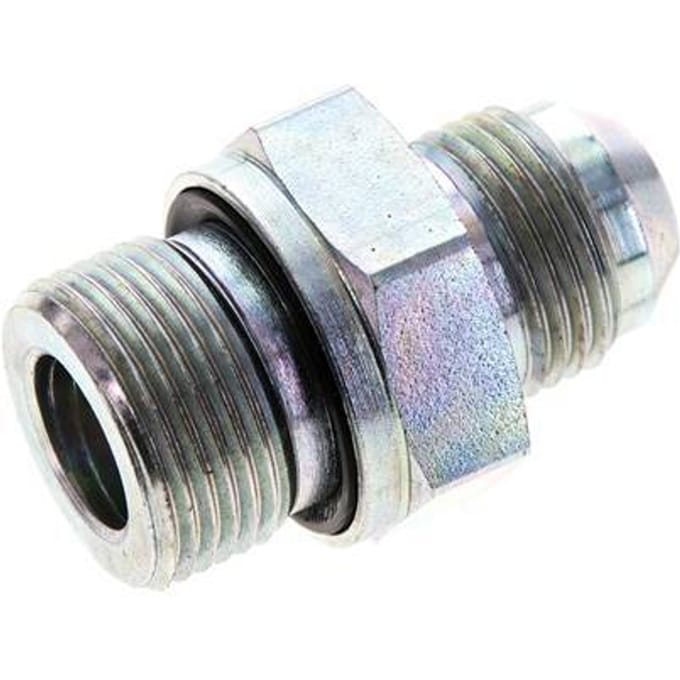 JIC  Dubbele Nippel M22 X 1.5 X UNF 3/4''-16 Staal NBR 275bar
