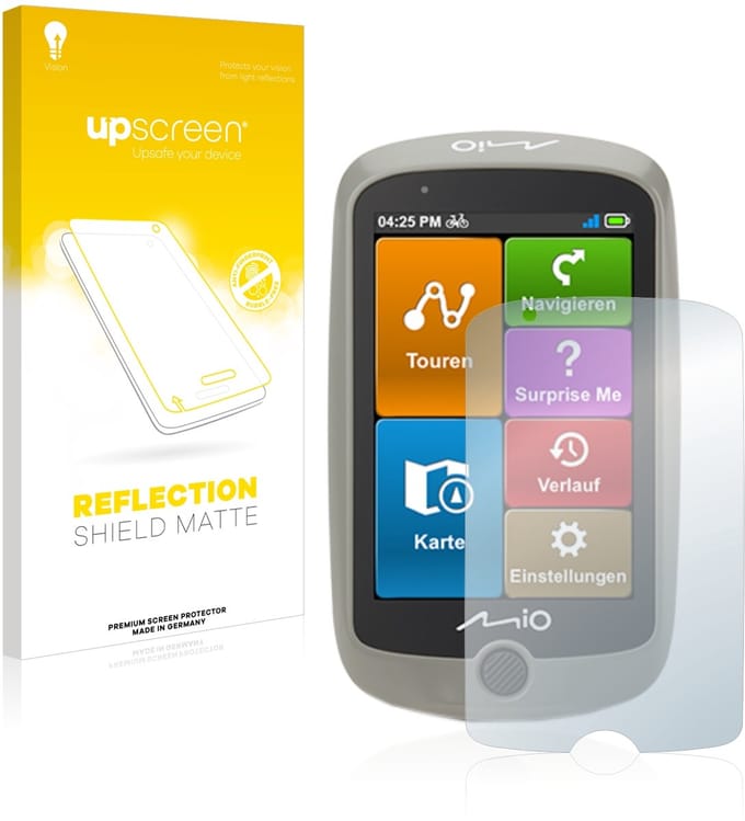 upscreen - Screenprotector voor Mitac Mio Cyclo Discover - Folie Beschermfolie anti glare matte