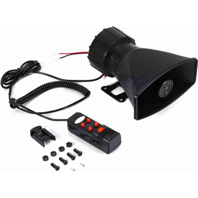 5 Geluidstonen 300db Auto Bestelwagen Vrachtwagen Megafon Luid Luchttoeter Sirene PA Microfoon Luidspreker ce black