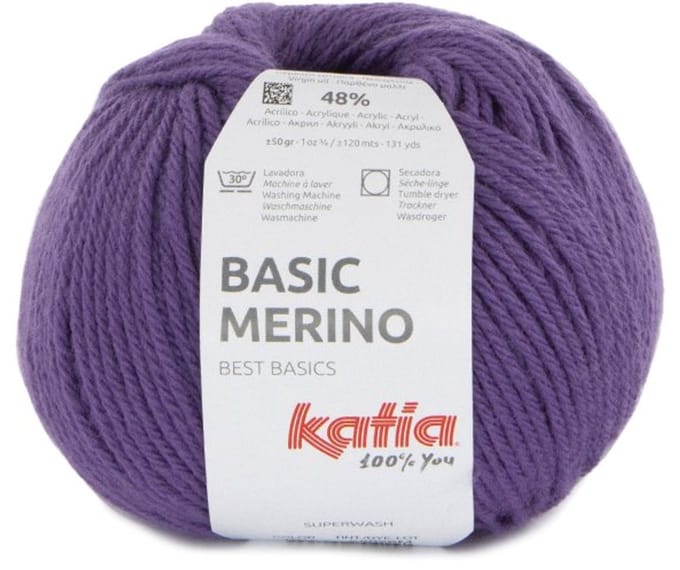 Katia Basic Merino - 101 donkerlila - Wol/Acryl Garen