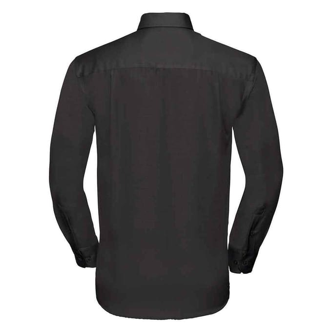 Russell Collection Heren Ultimate Formeel Overhemd Met Lange Mouwen (Zwart)