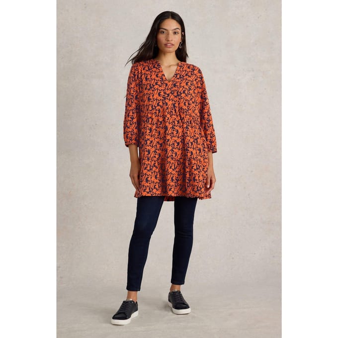 White Stuff Marlie Jersey Tunic Orange Print Größe: 8 | Blusenkleider Outlet | Damen | Orange