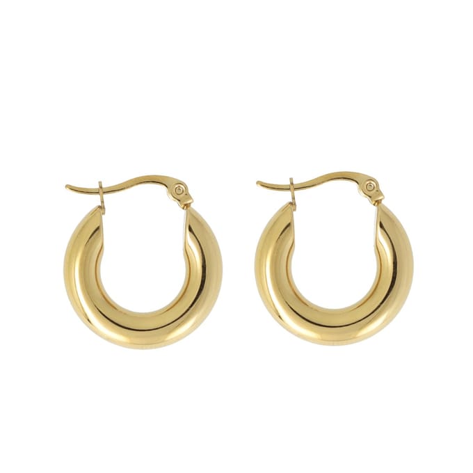 Lajetti - Stainless Steel Oorringen 2 cm - Gold plated Dames Oorbellen