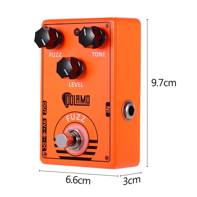 Dolamo D-2 FUZZ Gitaareffectpedaal met True Bypass voor elektrische gitaar oranje