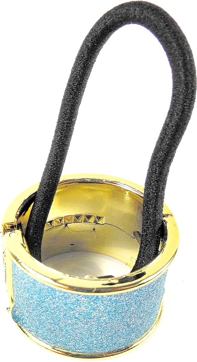 Staartklem glitter blauw rond
