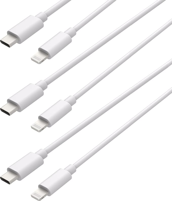 USB C naar Lightning Kabel - Oplader - Oplaadkabel Geschikt voor Apple / Iphone oplader - Fast Charge - MFi gecertificeerd - 150cm - Wit - 3 stuks - Cazy