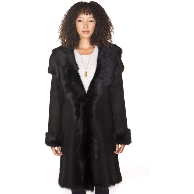 Dames Toscana schapenvacht suède trenchcoat-Tbilisi