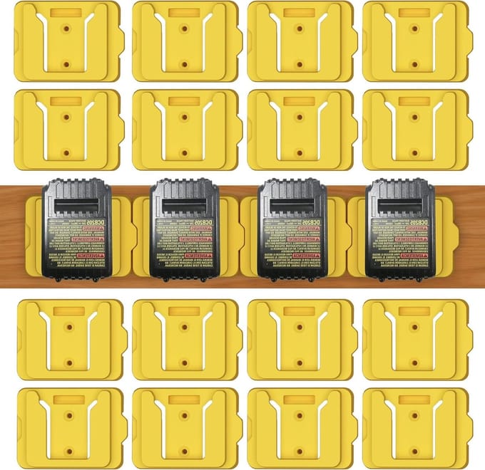 Batterij Houder - Batterij Case - Batterijen Organiseren - Compact Ontwerp - 20 Stuks - Geel