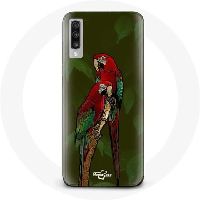Hoesje voor Samsung Galaxy A70 Pionus Parrot Rood rood