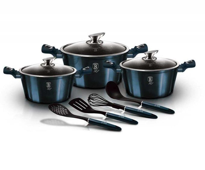 Berlinger haus 6164 - 17 delige pannenset - Aquamarine metallic collection