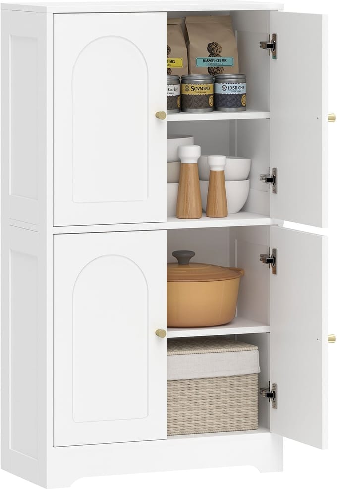 HOMCOM Keukenkast-Spaanplaat-60L x 30B x 110H cm-Wit