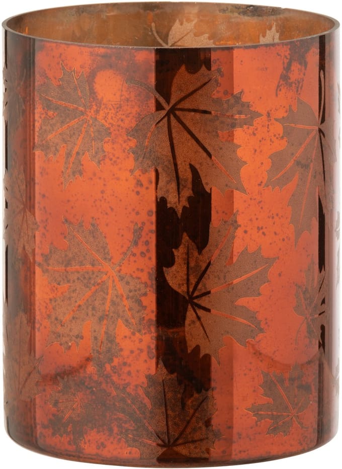 J-Line windlicht - glas - roestbruin - large