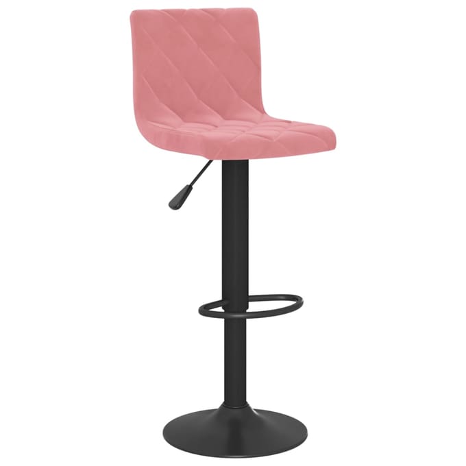 vidaXL Barkrukken 2 st fluweel roze