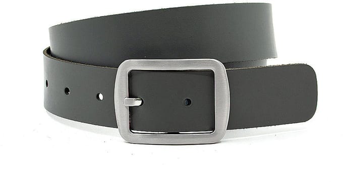 Dames riem grijs - 4 cm breed - Leer - Basic riem - Basic - Maat 95