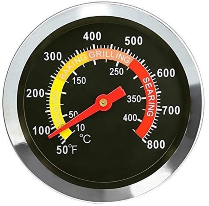 Allecto - 6Cm Dia Thermometer Grillen - Roestvrij Staal - Ideaal voor
