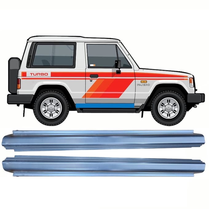 Reparatie dorpel voor Mitsubishi Pajero 1982-1992 / Links = Rechts / Set