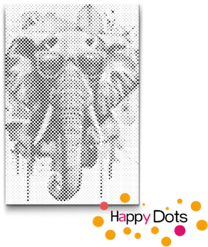 HappyDots DOT Painting Gekke dieren - Olifant 20x30cm
