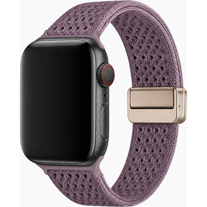 123watches bandje Knit - nylon - smokey paars - 38 · 40 · 41 & 42 mm - Geschikt voor Apple Watch series 1/2/3/4/5/6/7/8/9/10/11/12/SE/SE2/SE3