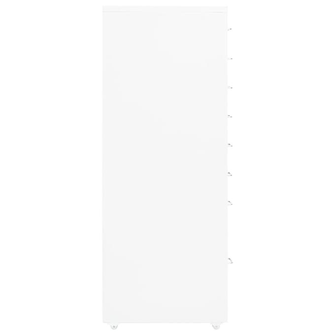 vidaXL - Ladeblok - verrijdbaar - 28x41x109 - cm - metaal - wit