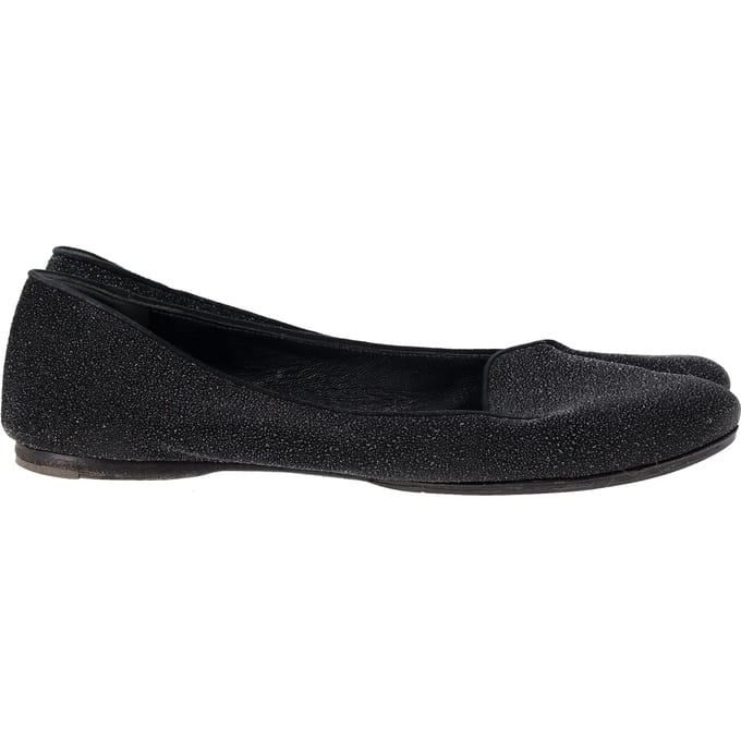 Saint Laurent Glanzende Ballerina's in Zwarte Glitters