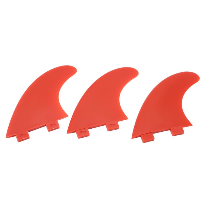 3 Stuks Surfplank Vinnen Glasvezel Thruster Vin Sets Surf Accessoires voor Longboard Staande Peddel red