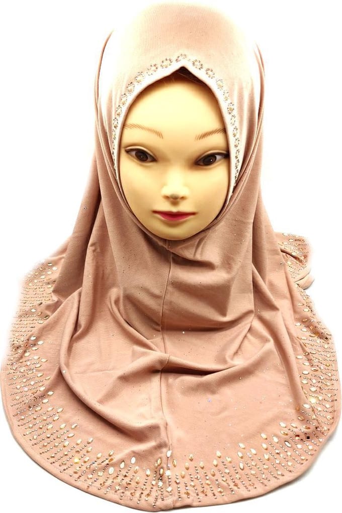 Elegante roze hoofddoek, mooie hijab.