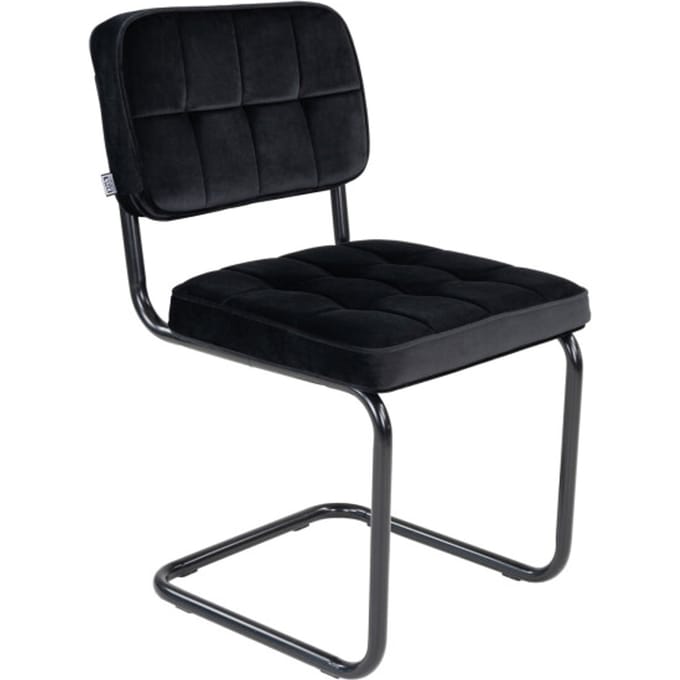 KICK® IVY Eetkamerstoel – Velvet – Buisframe – Zwart