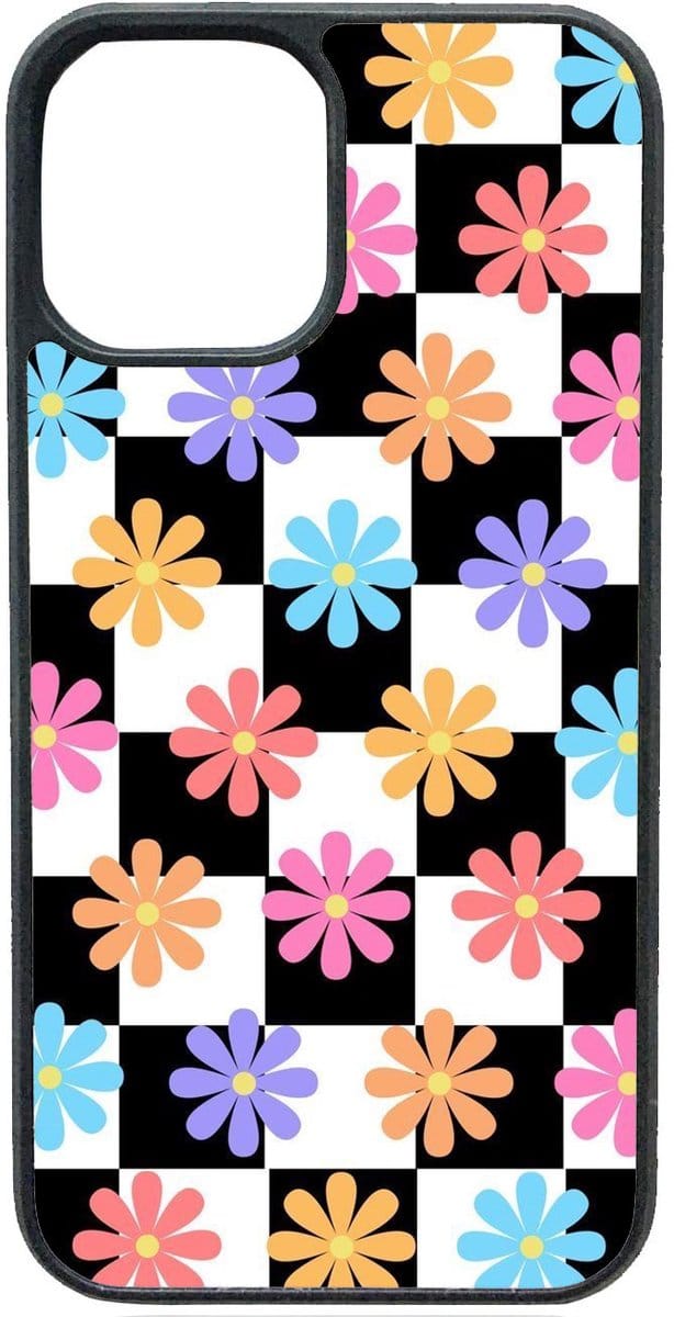 Telefoonhoesje - GEBLOKT MET BLOEMETJES - Iphone 16 Plus