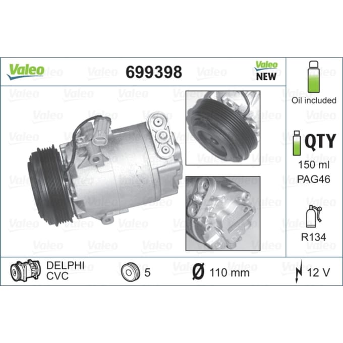 Compressor airconditioning VALEO 699398