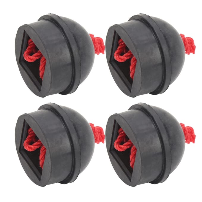 4pcs Porte-craie de queue de billard de poche en caoutchouc avec cordon Accessoire Noir noir
