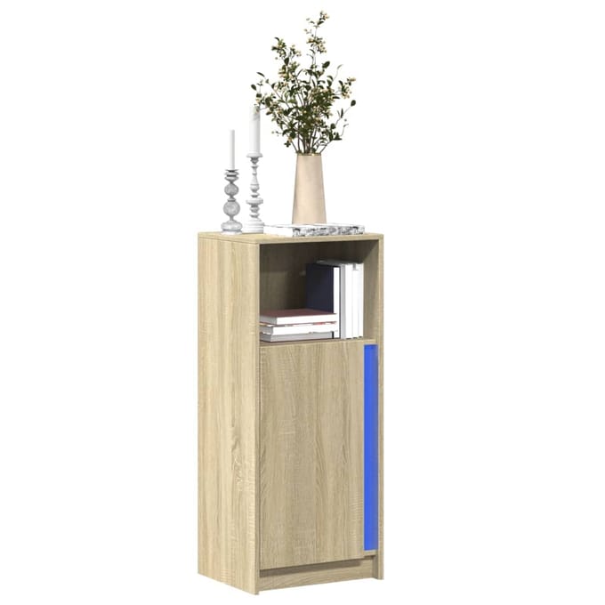 vidaXL - Dressoir - met - LED - 42,5x34x100 - cm - bewerkt - hout - sonoma - eikenkleur