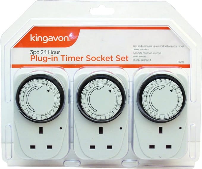 24-uurs Plug-in Timer Socket Set - 3 Pack voor Betrouwbaar Tijdsmanagement