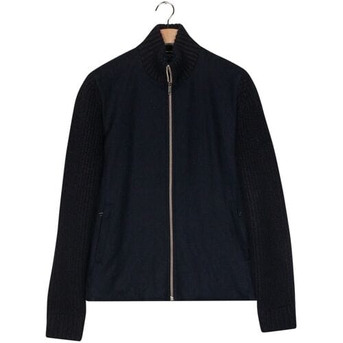 Baileys Vest Knitted Cardigan Zip Front Flanel Fabric Navy / male