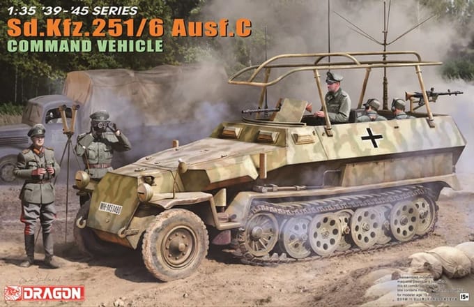 Dragon Modelbouwpakket Militaire voertuigen - 6442 Sd.Kfz. 251/6 Ausf. C - Commando Militair Voertuig Plastic - 1:35 - Modelbouw