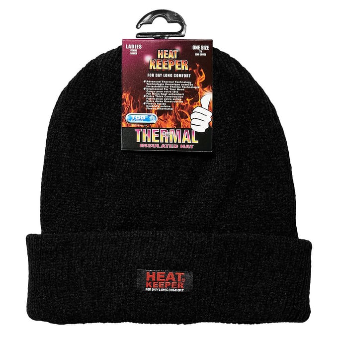 Heatkeeper - Thermo Muts chenille dames - Zwart - One Size- 1-Stuk- Muts dames winter