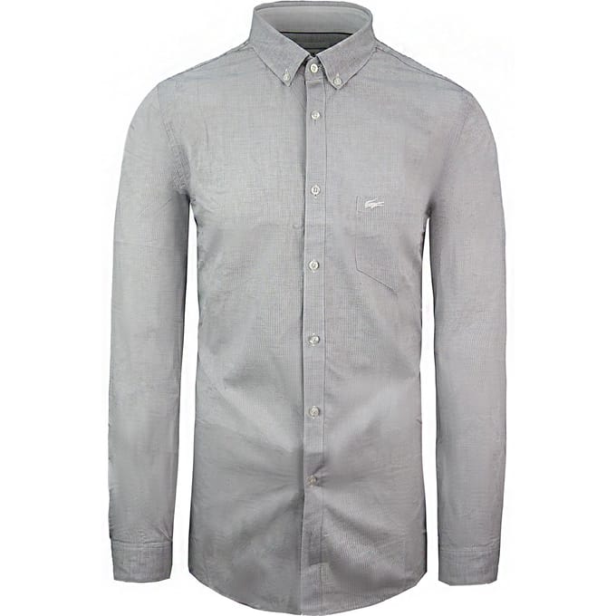 Lacoste Regular Fit Heren Wit/Zwart Overhemd