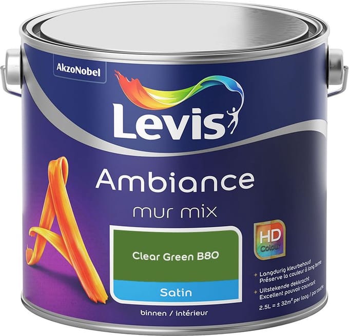 Levis - Ambiance Mur Satin Mix - Clear Green B80 - Mengverf - 2,5 L