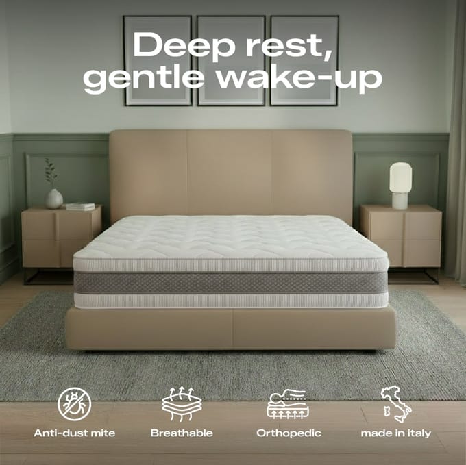 The White Stone Matras 140x200 20 cm hoge stevigheid | Made in Italy | Stevige ondersteuning voor optimale spierherstel bij sporters en actieve mensen