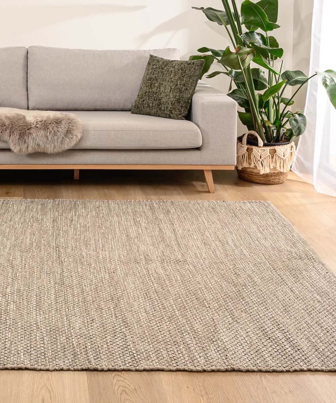 Wollen vloerkleed - Odda grijs/taupe 160x230