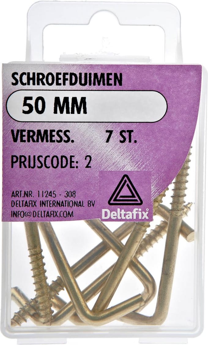 Deltafix Schroefduimen - 7x - vermessingd metaal - 50 mm - ijzerwaren bevestigsmaterialen