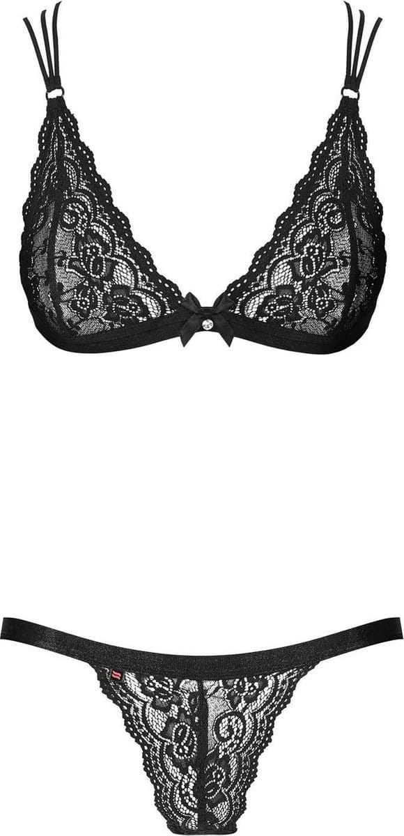Obsessive Bh en Slip - Erotische Lingerieset - Maat S/M - Zwart