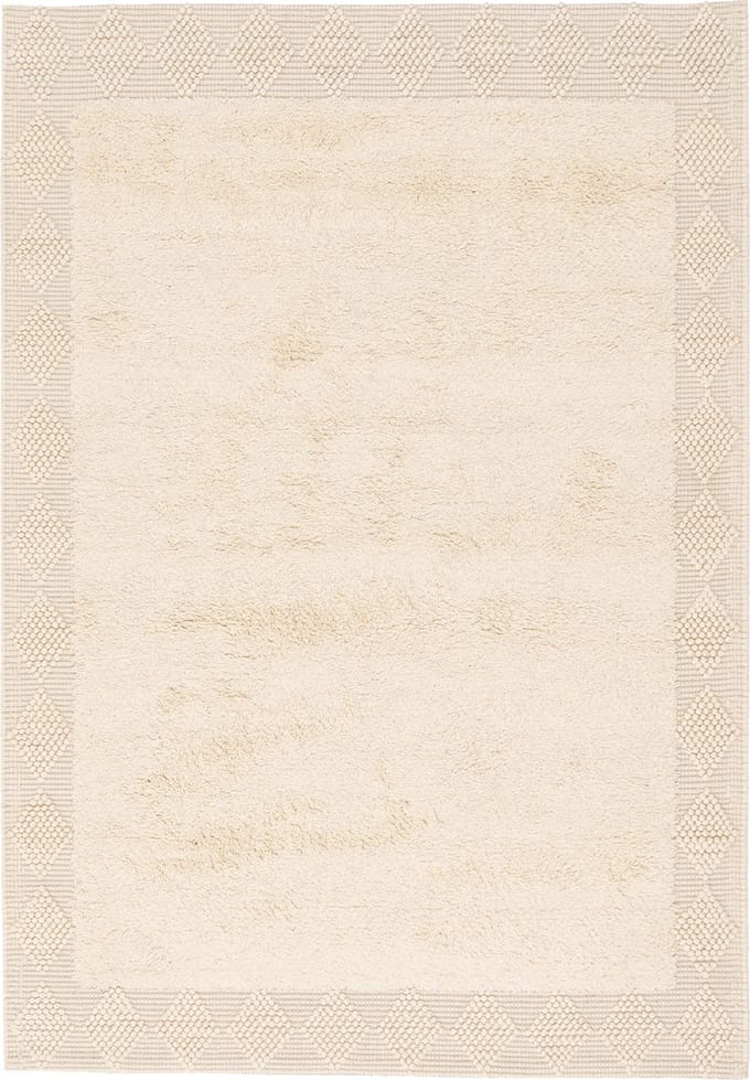 Pergamon Natuurtapijt Vloerkleed Shaggy Wol Linea Border