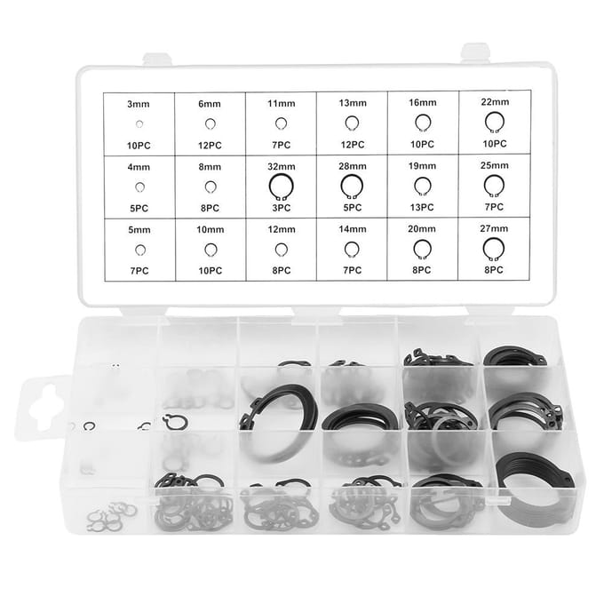 150 stuks Borgring Circlip Assortimentset 3mm 32mm 18 Maten met Doos